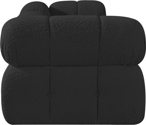 Darcy 102" Black Boucle Fabric Upholstered Sofa, 3-Piece (Style 3)