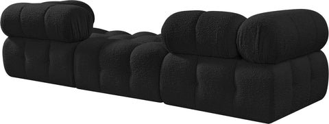 Darcy 102" Black Boucle Fabric Upholstered Sofa, 3-Piece (Style 3)