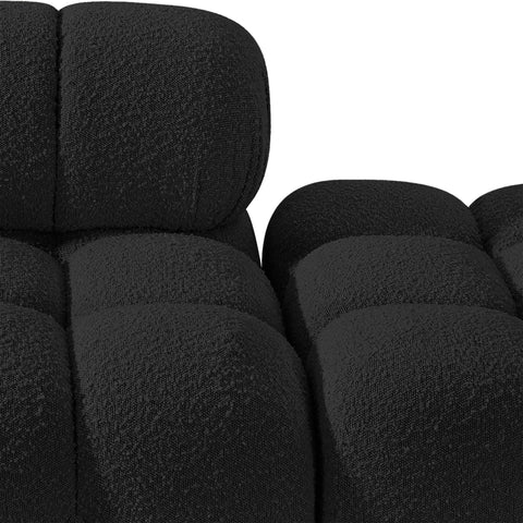 Darcy 102" Black Boucle Fabric Upholstered Sofa, 3-Piece (Style 3)