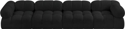Niya Black Boucle Fabric Modular Sofa S136A