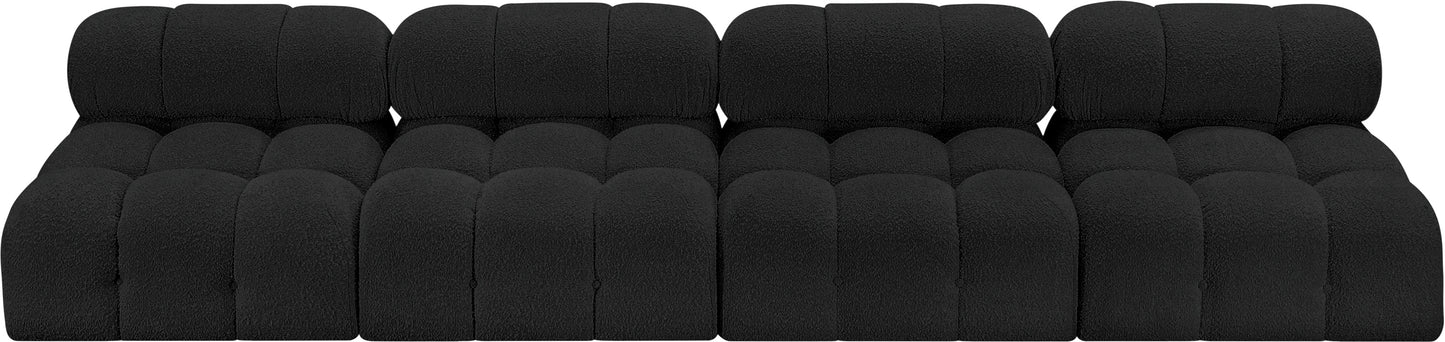 niya black boucle fabric modular sofa s136b