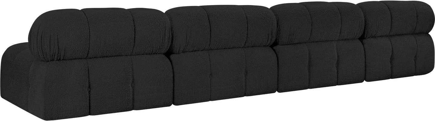 niya black boucle fabric modular sofa s136b