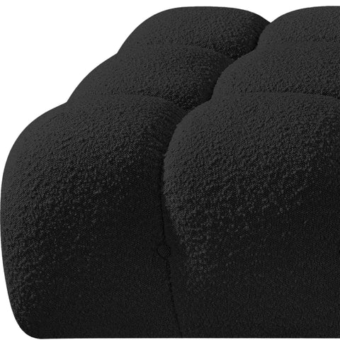 Darcy 136" Black Boucle Fabric Upholstered Sofa, 4-Piece (Style 2)