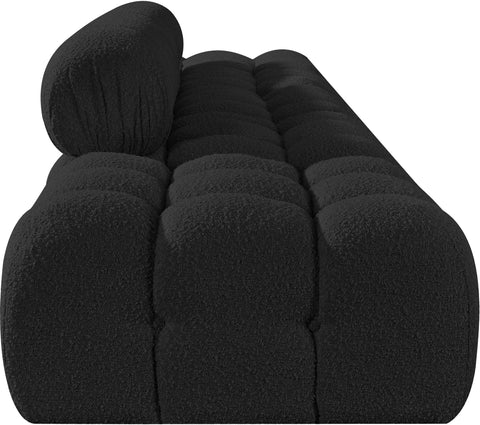 Darcy 170" Black Boucle Fabric Upholstered Sofa, 5-Piece