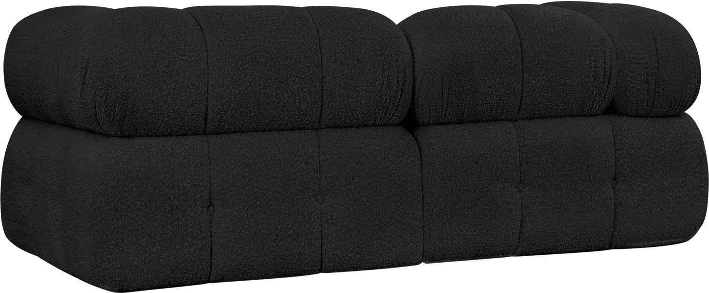 niya black boucle fabric modular sofa s68a