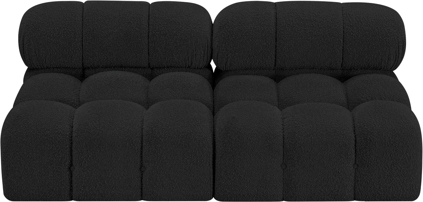 niya black boucle fabric modular sofa s68b