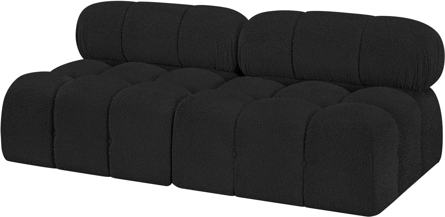 niya black boucle fabric modular sofa s68b