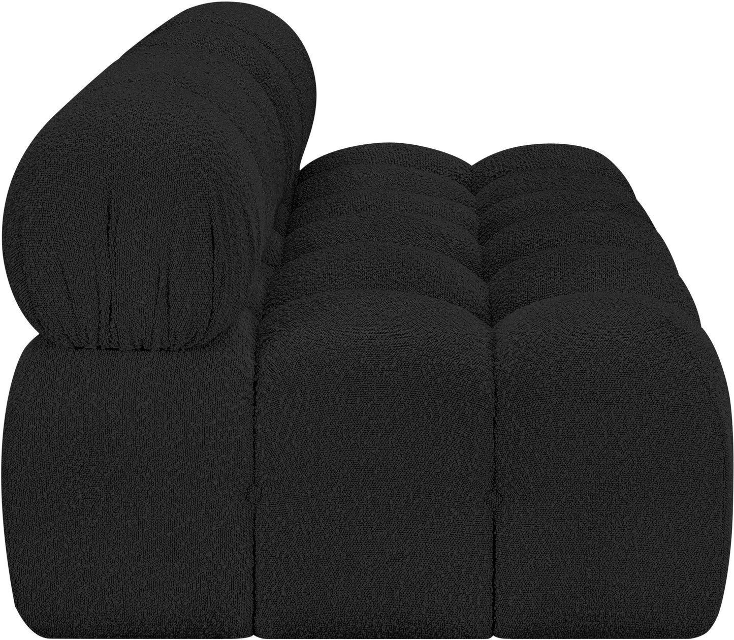 niya black boucle fabric modular sofa s68b