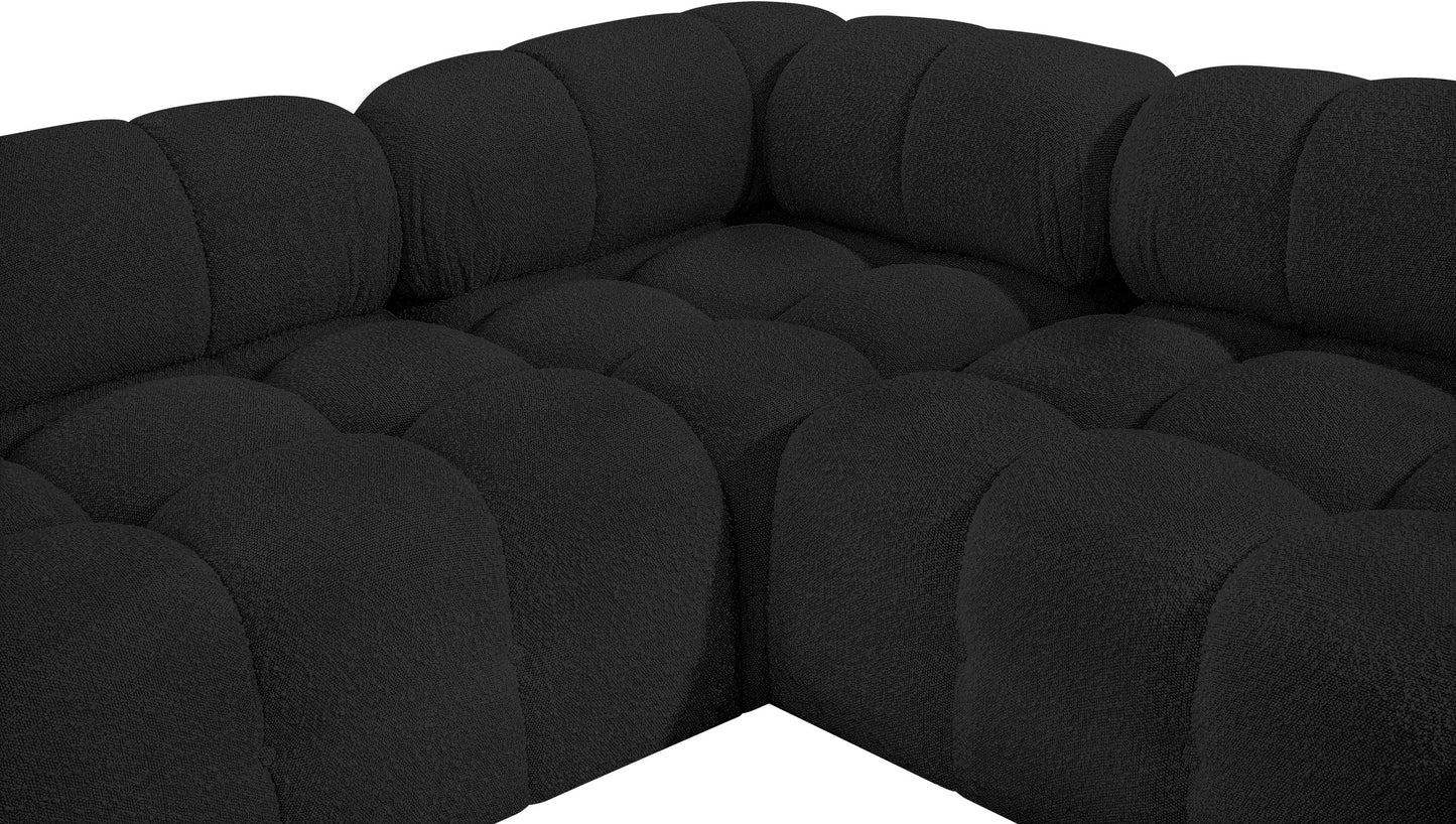 niya black boucle fabric modular sectional sec4a