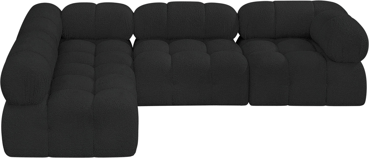 niya black boucle fabric modular sectional sec4a