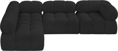 Niya Black Boucle Fabric Modular Sectional Sec4A