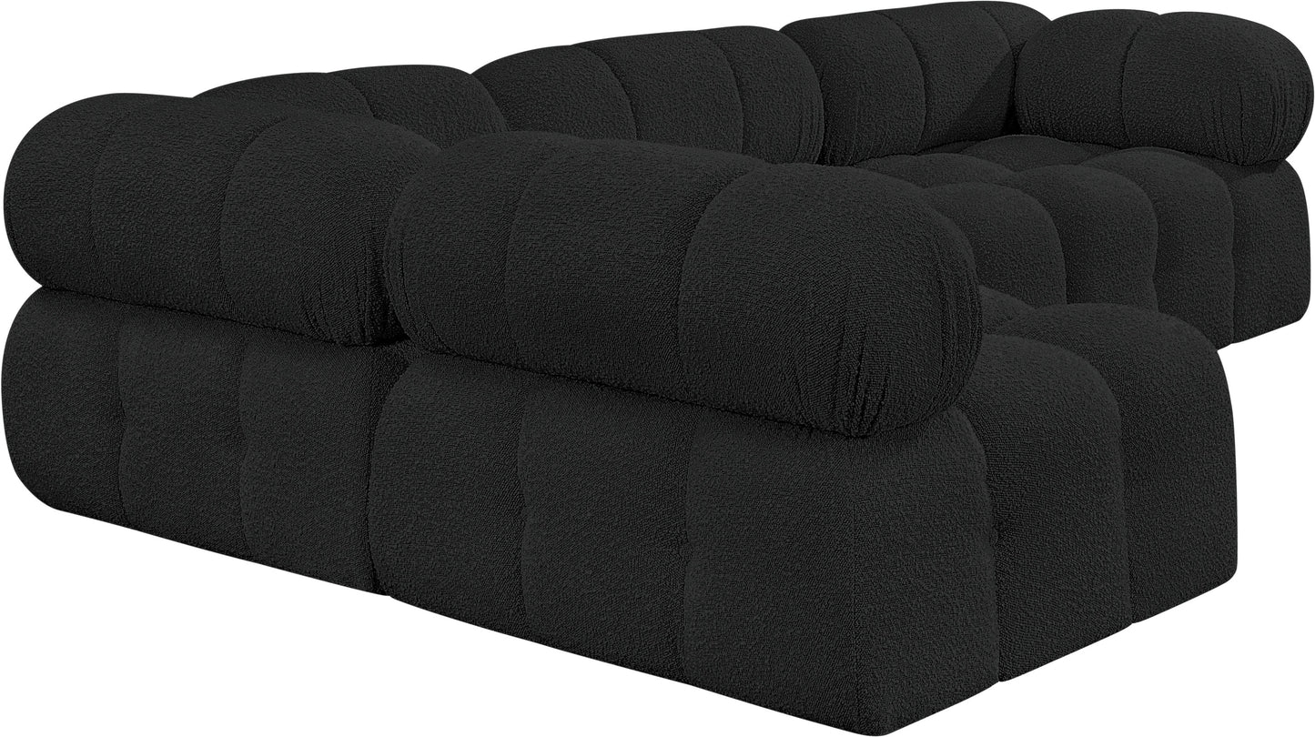 niya black boucle fabric modular sectional sec4a