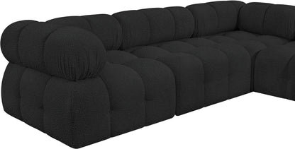 Niya Black Boucle Fabric Modular Sectional Sec4B