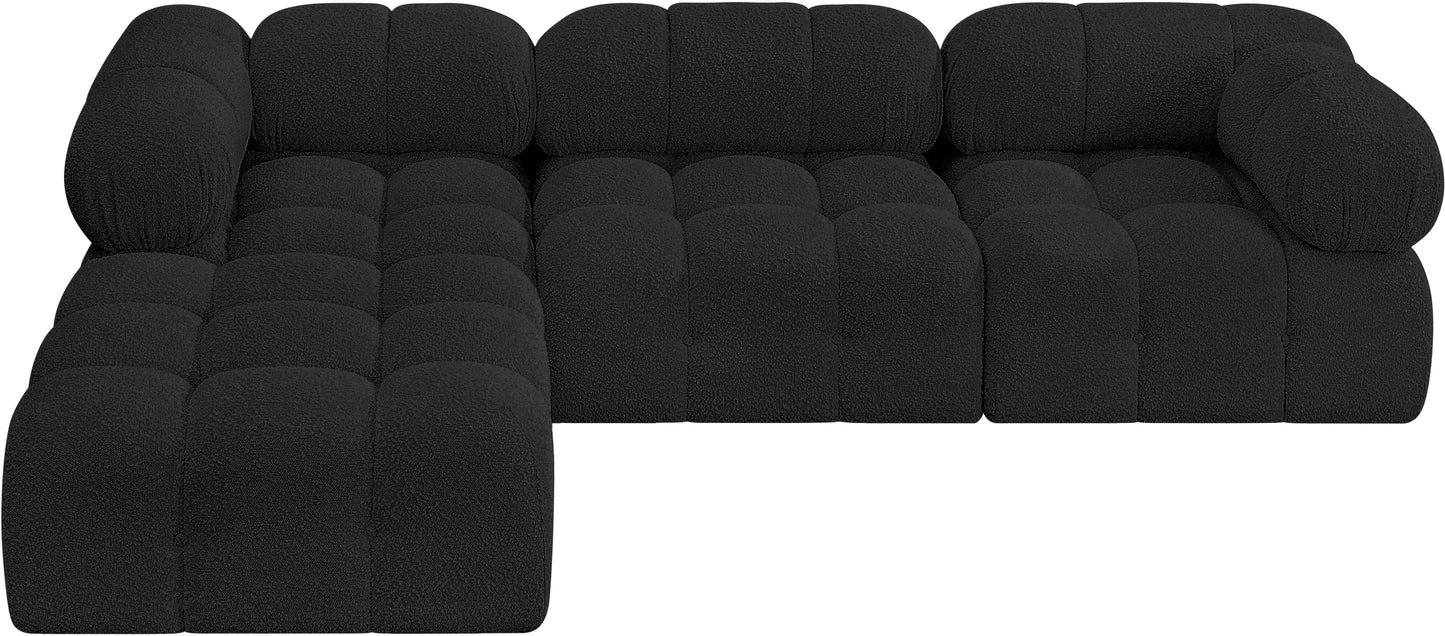 niya black boucle fabric modular sectional sec4b