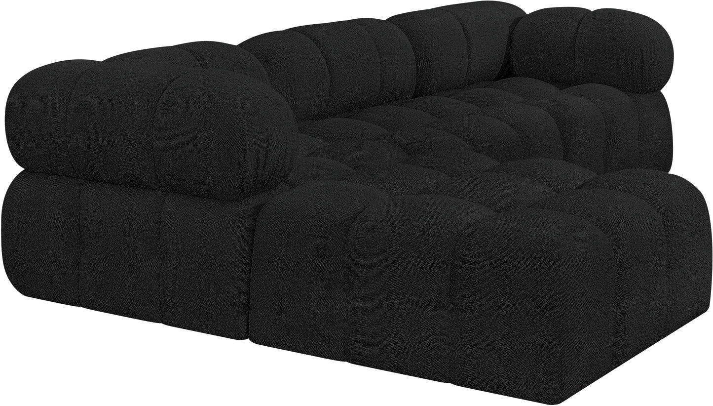 niya black boucle fabric modular sectional sec4b