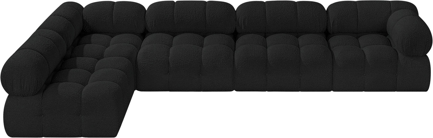 niya black boucle fabric modular sectional sec5a