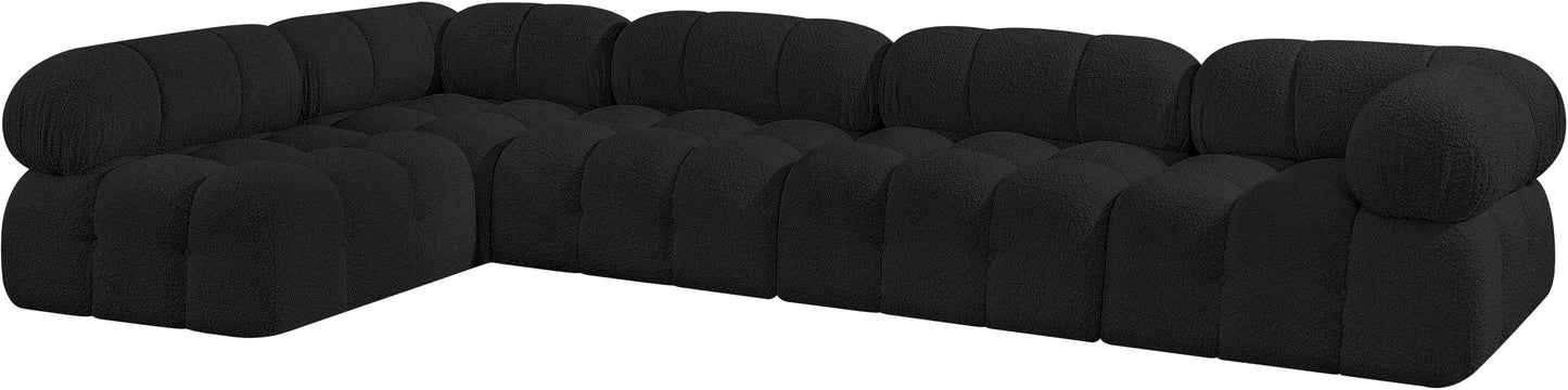 niya black boucle fabric modular sectional sec5a