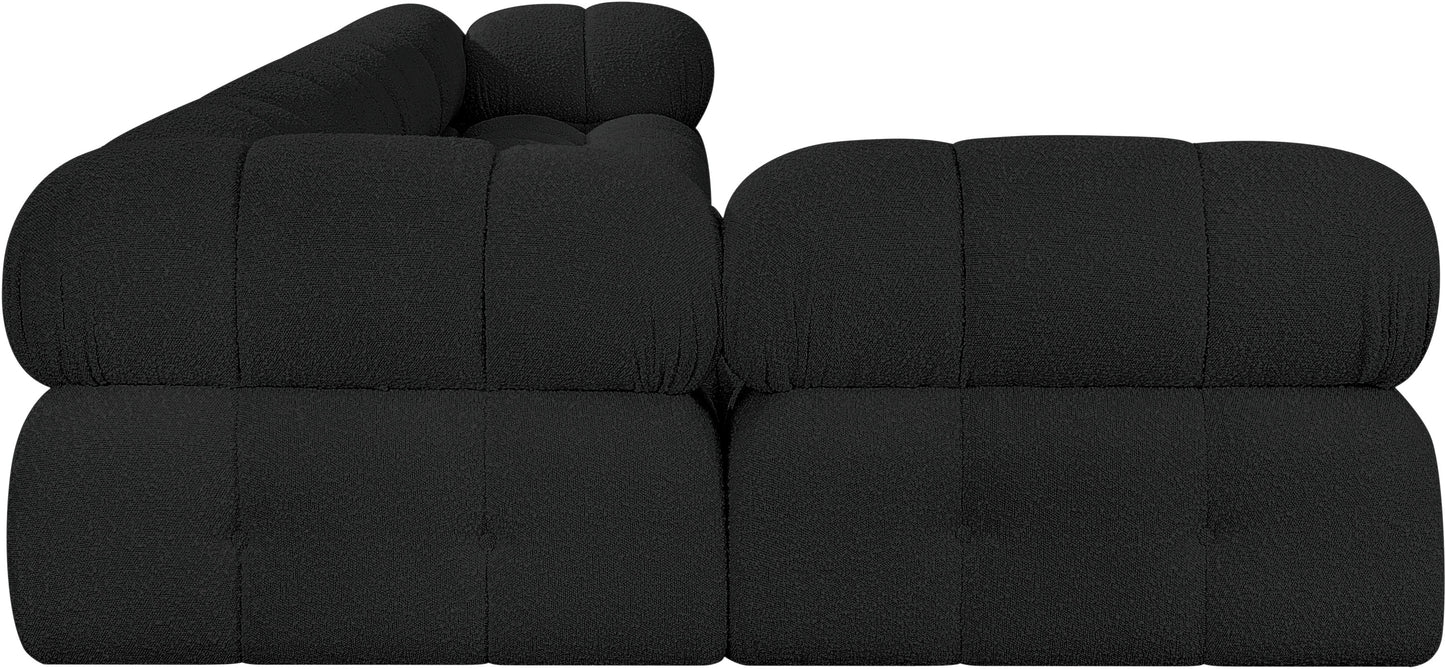 niya black boucle fabric modular sectional sec5a