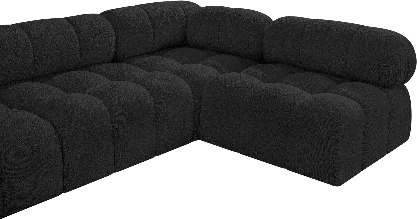 niya black boucle fabric modular sectional sec5a