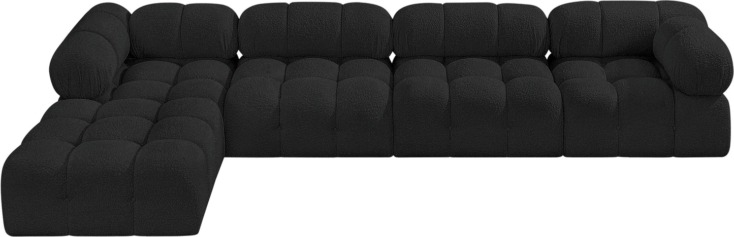 niya black boucle fabric modular sectional sec5b