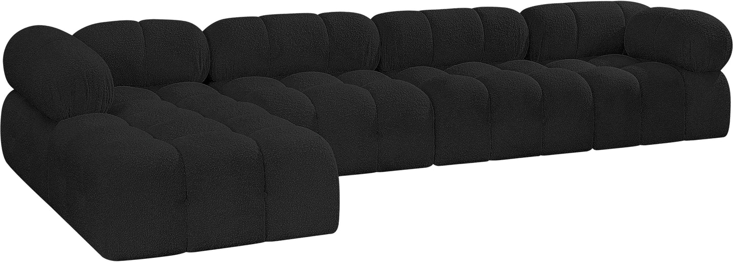 niya black boucle fabric modular sectional sec5b