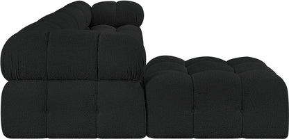 Niya Black Boucle Fabric Modular Sectional Sec5B