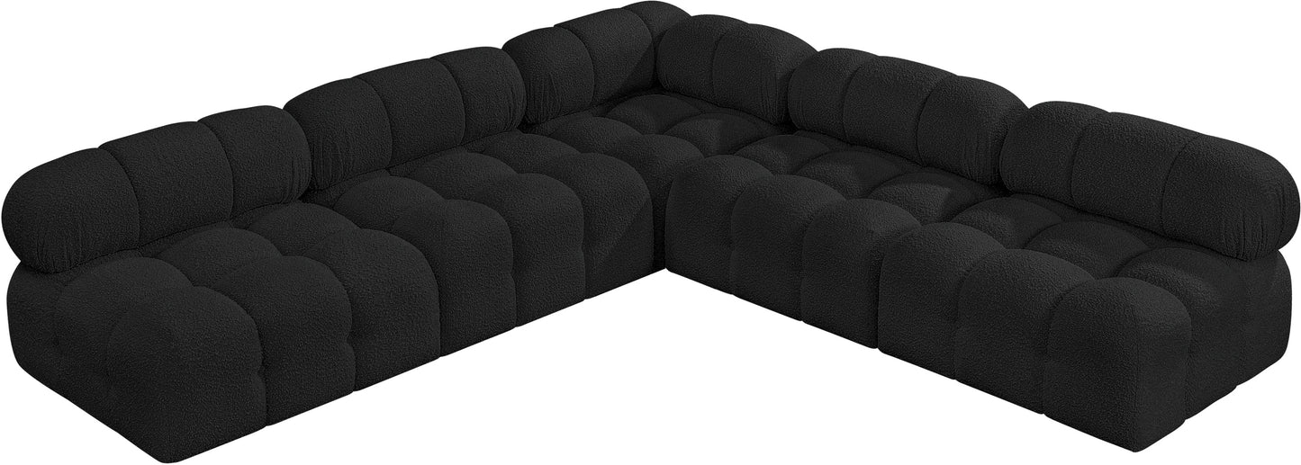 niya black boucle fabric modular sectional sec5c