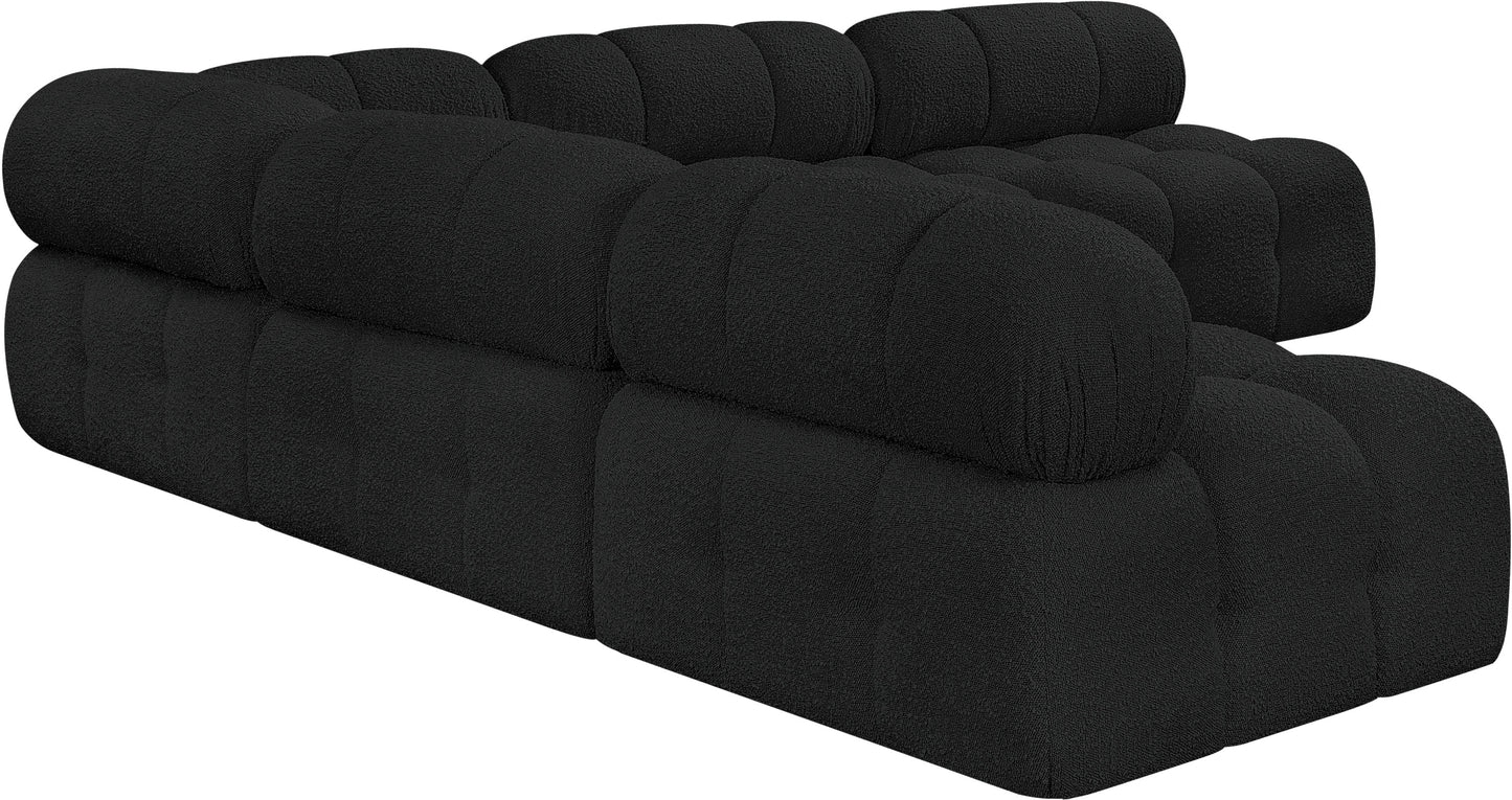 niya black boucle fabric modular sectional sec5c