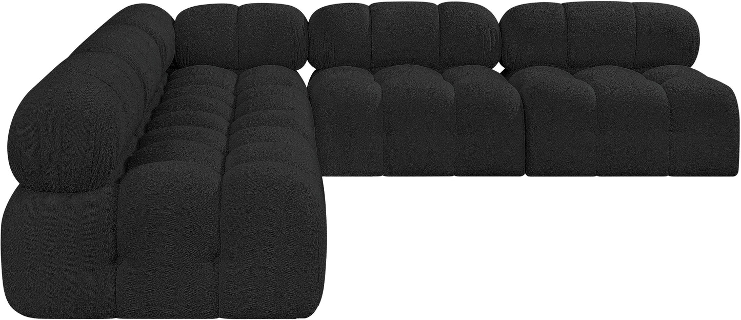 niya black boucle fabric modular sectional sec5c