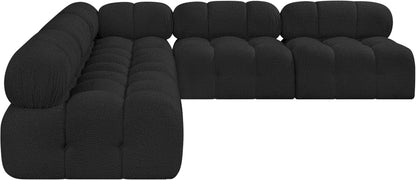 Niya Black Boucle Fabric Modular Sectional Sec5C