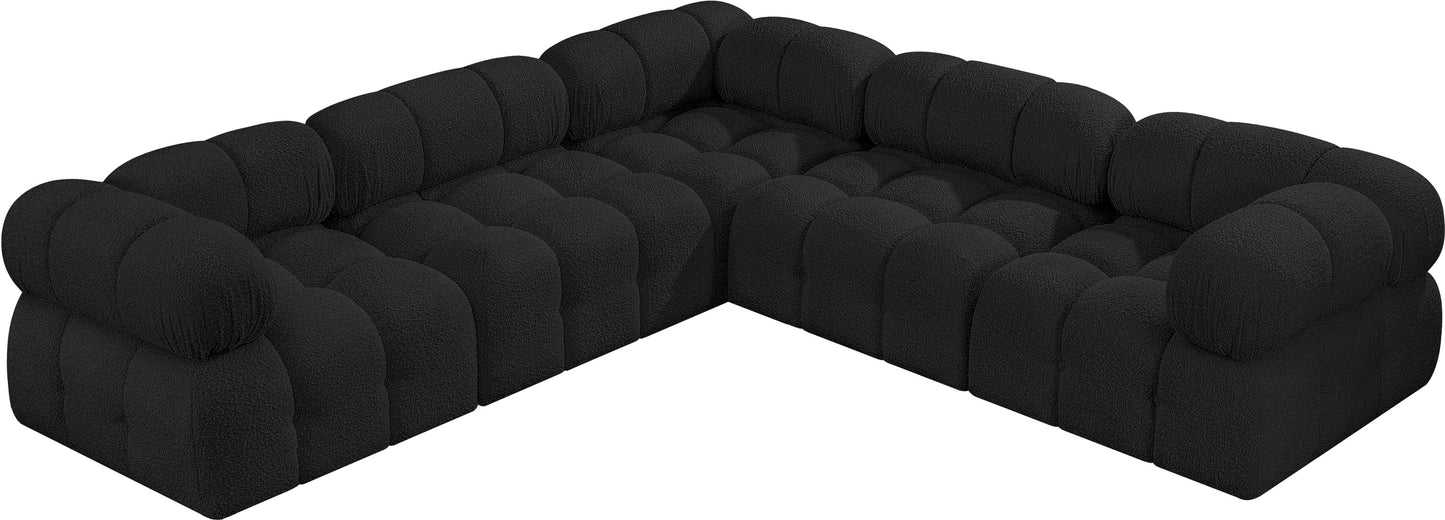 niya black boucle fabric modular sectional sec5d