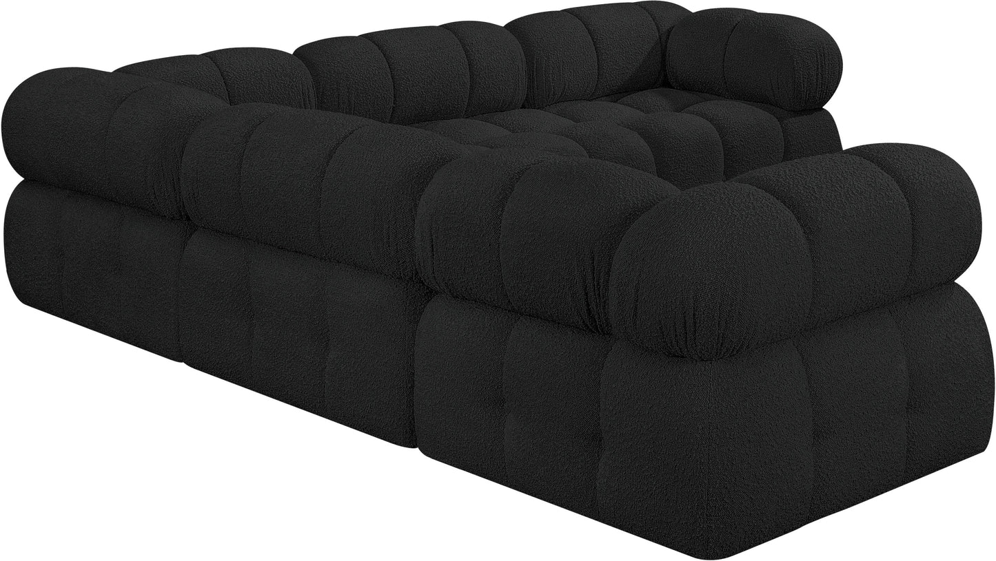 niya black boucle fabric modular sectional sec5d