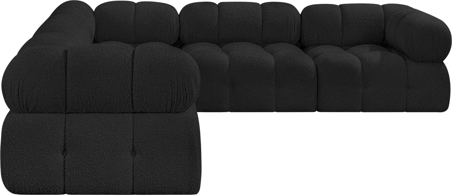 niya black boucle fabric modular sectional sec5d