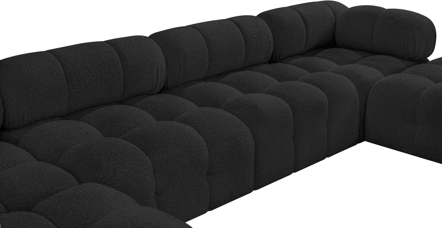 niya black boucle fabric modular sectional sec6a