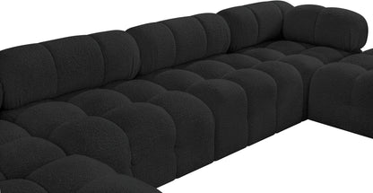 Niya Black Boucle Fabric Modular Sectional Sec6A