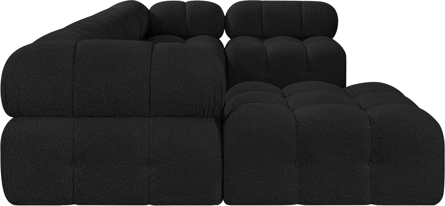 niya black boucle fabric modular sectional sec6a