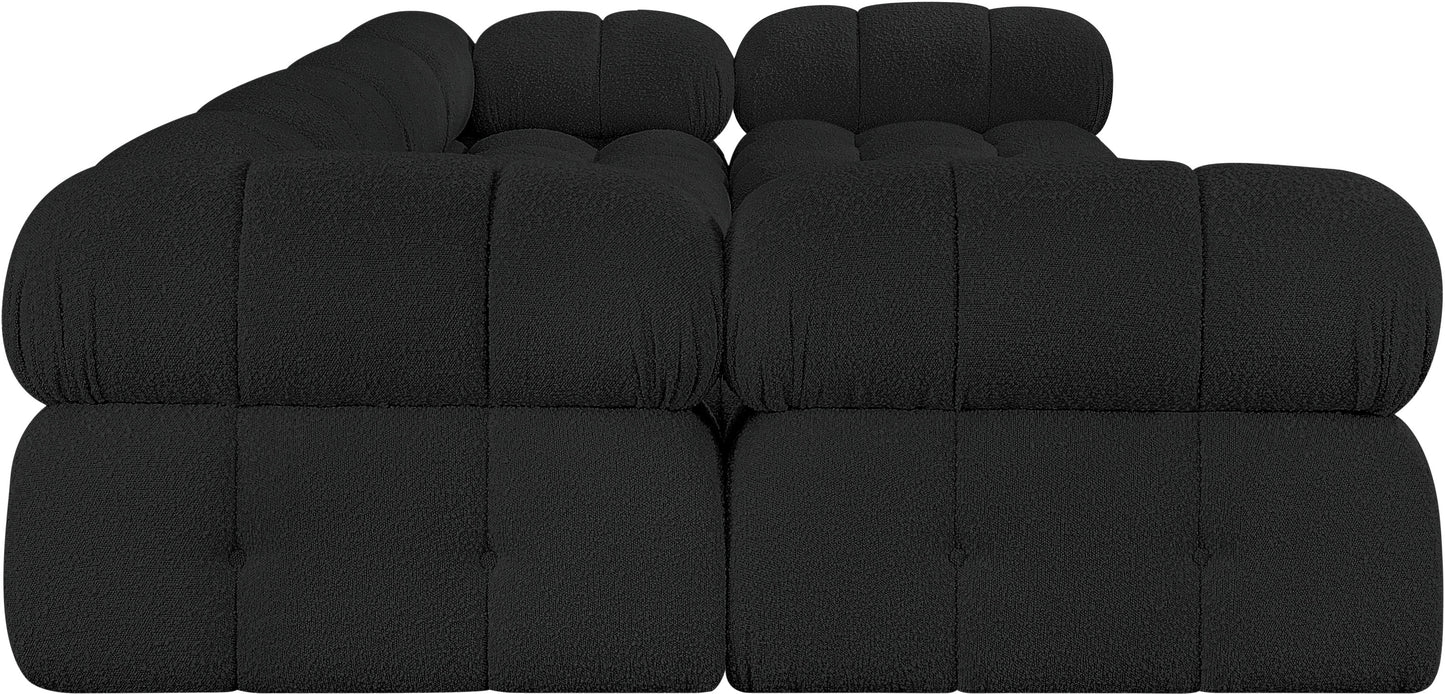 niya black boucle fabric modular sectional sec6b