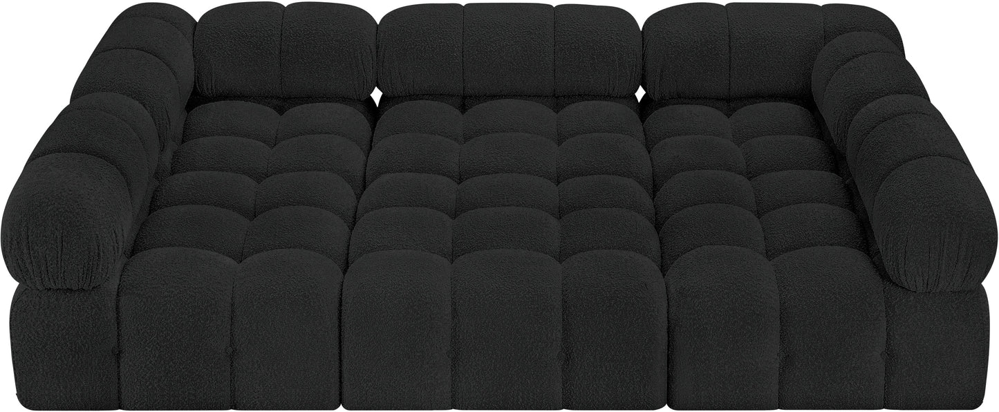 niya black boucle fabric modular sectional sec6c