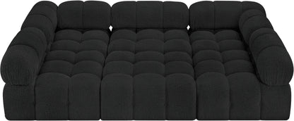 Niya Black Boucle Fabric Modular Sectional Sec6C