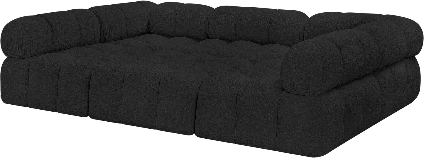 niya black boucle fabric modular sectional sec6c