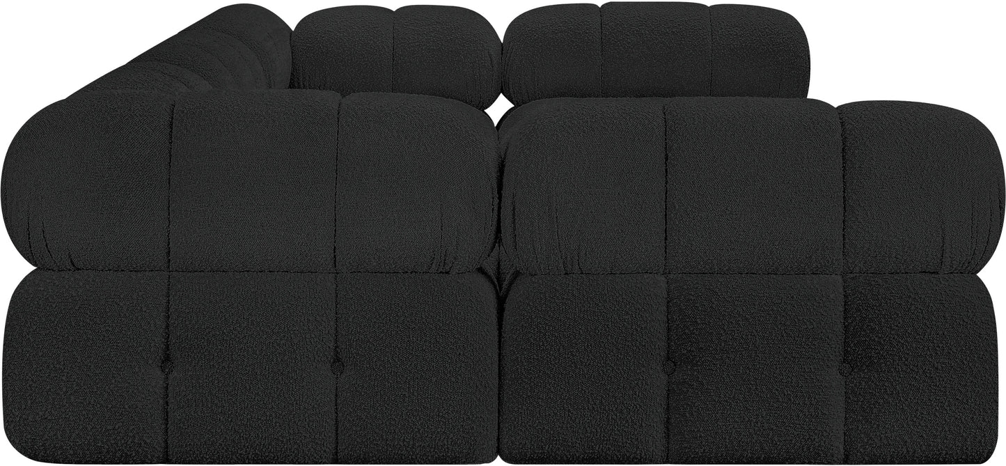 niya black boucle fabric modular sectional sec6c