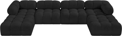 Niya Black Boucle Fabric Modular Sectional Sec6D