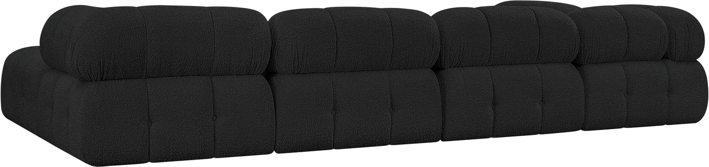 niya black boucle fabric modular sectional sec6d