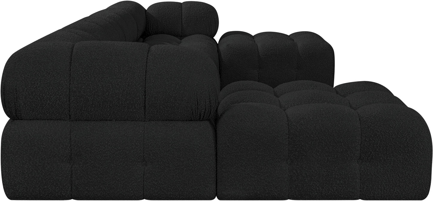 niya black boucle fabric modular sectional sec6d