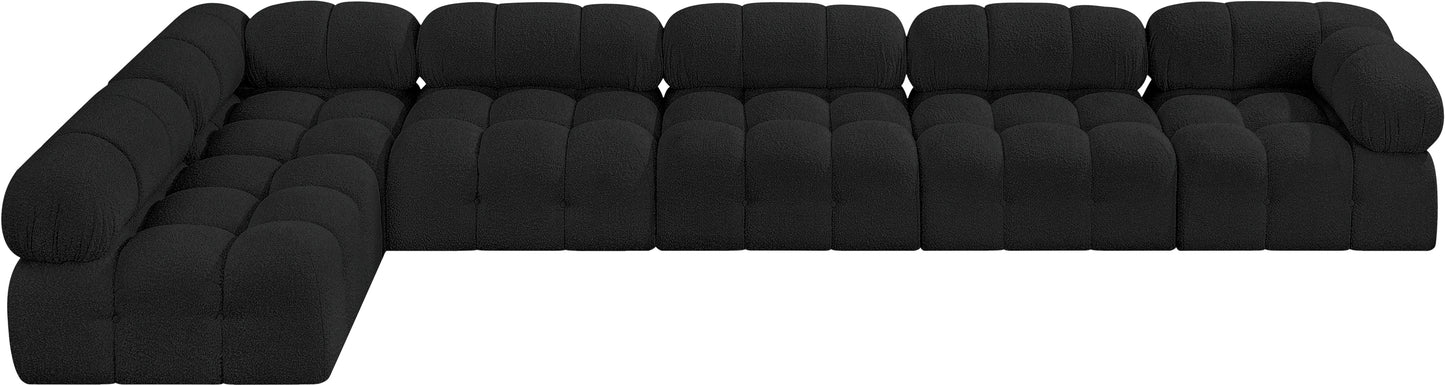 niya black boucle fabric modular sectional sec6e