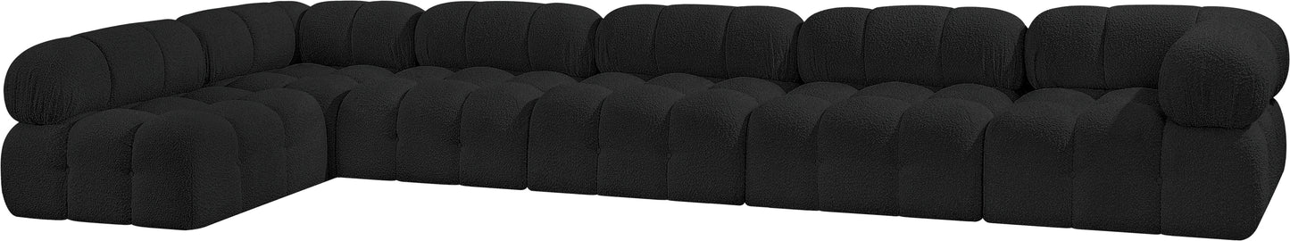 niya black boucle fabric modular sectional sec6e