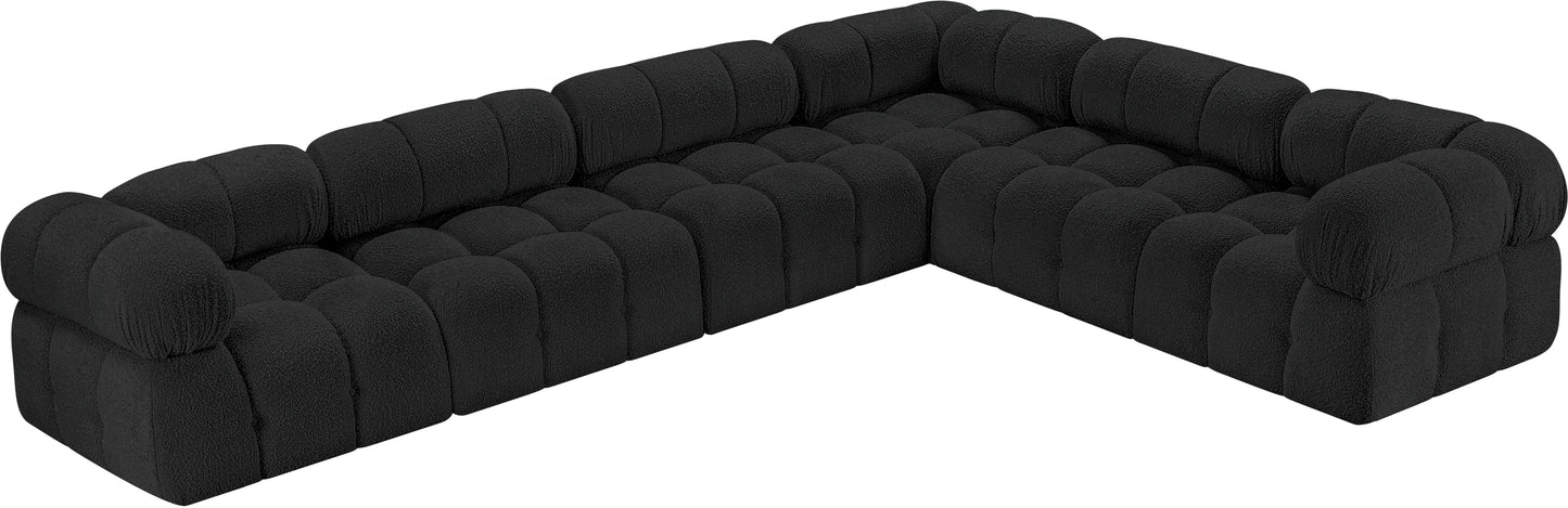 niya black boucle fabric modular sectional sec6f