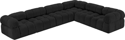 Niya Black Boucle Fabric Modular Sectional Sec6F