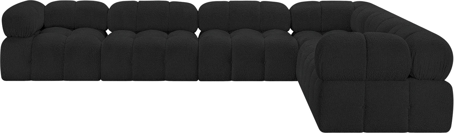 niya black boucle fabric modular sectional sec6f