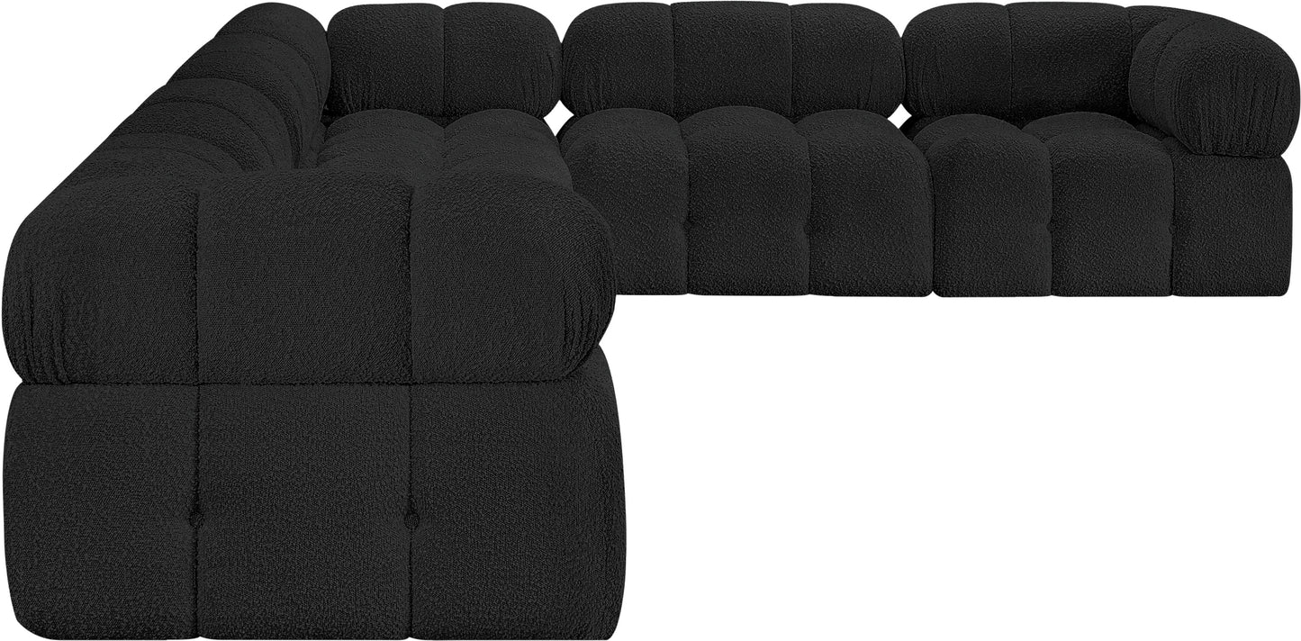 niya black boucle fabric modular sectional sec6f